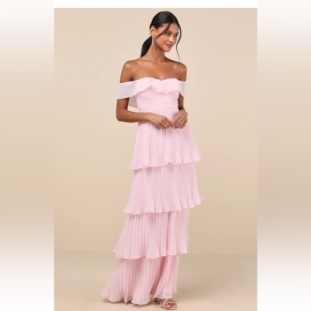 Pink Lulus Ruffled Dress